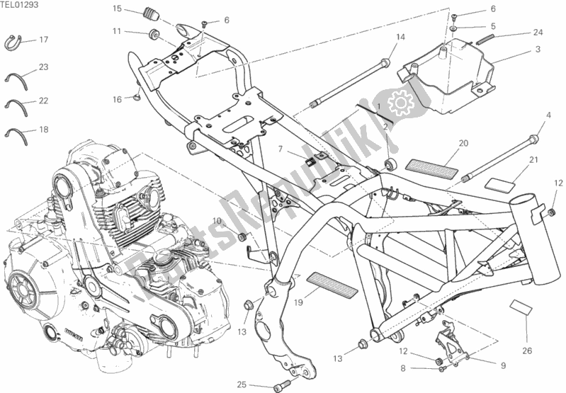 Toutes les pièces pour le Cadre du Ducati Scrambler Desert Sled Thailand USA 803 2020